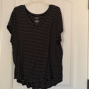 Black and white striped womens t-shirt